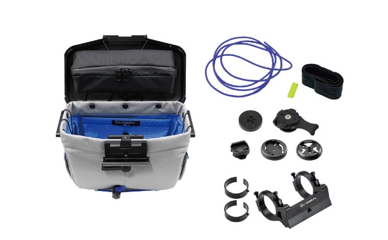 [レックマウントプラス] ライドオンバッグ (グレー)+ハンドルバー専用ベースマウント【R+Bag-GRAY-DM35】「Ride On Bag とベースマウント(R+B-DM35)のセット品」