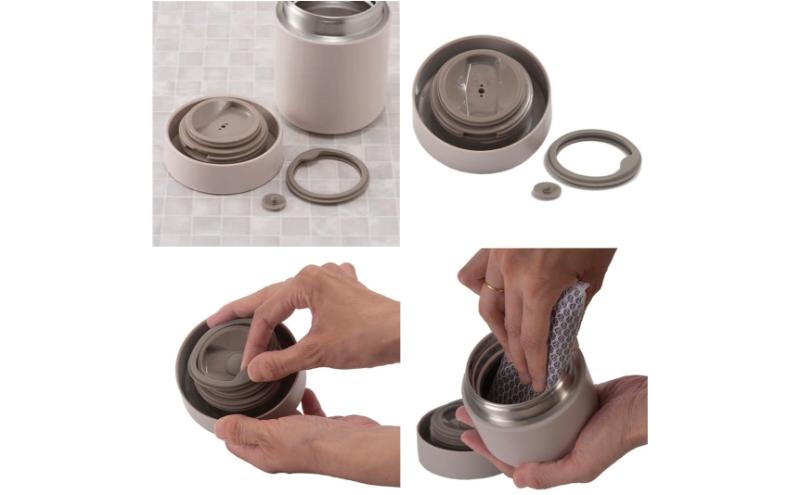 ホームコーディ　シンプルフードジャー 410mL　グレージュ イオンリテール 日用品