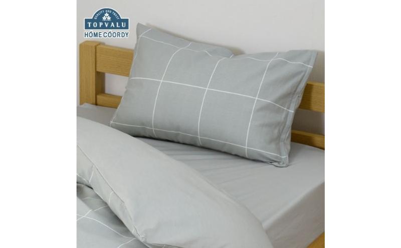 ホームコーディ　まくらカバー（柄） 43cm×63cmまくら用 グレー1 イオンリテール 寝具