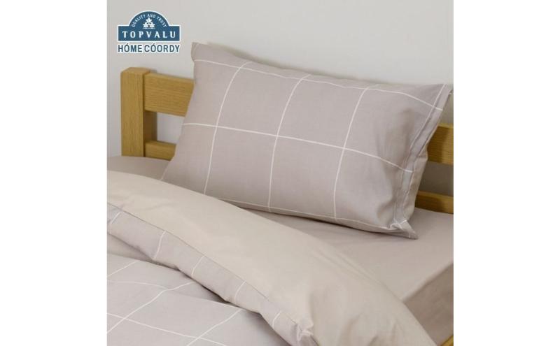 ホームコーディ　まくらカバー（柄） 43cm×63cmまくら用 グレージュ1 イオンリテール 寝具