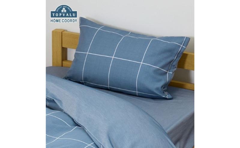 ホームコーディ　まくらカバー（柄） 43cm×63cmまくら用 ネイビー1 イオンリテール 寝具
