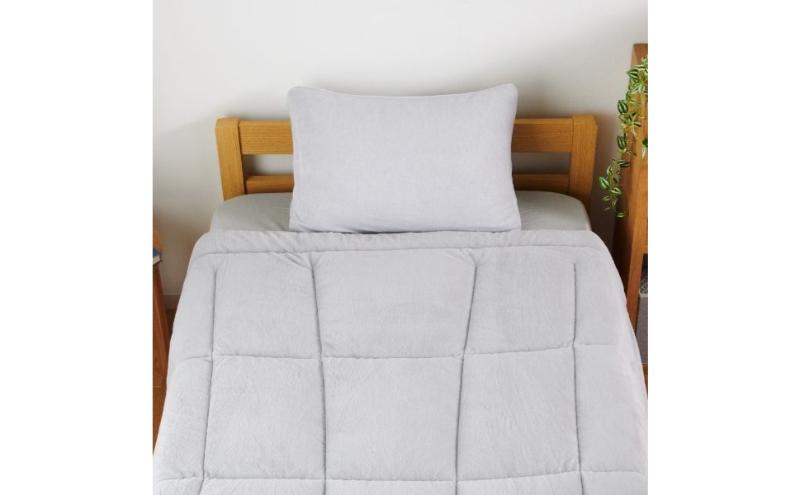 ホームコーディ　カバーのいらない温度調整掛けふとん　ダブルロング　グレー イオンリテール 家具