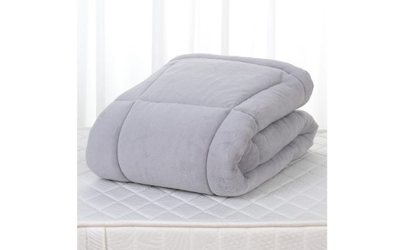 ホームコーディ　カバーのいらない温度調整掛けふとん　ダブルロング　グレー イオンリテール 家具