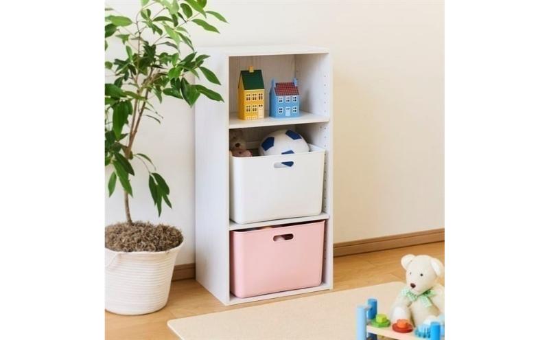 ホームコーディ　積み重ねできるカラーボックス 3段　ホワイト イオンリテール 家具
