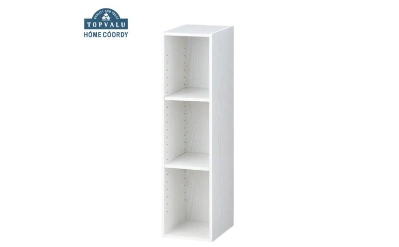 ホームコーディ　積み重ねできるカラーボックス スリム3段　ホワイト イオンリテール 家具