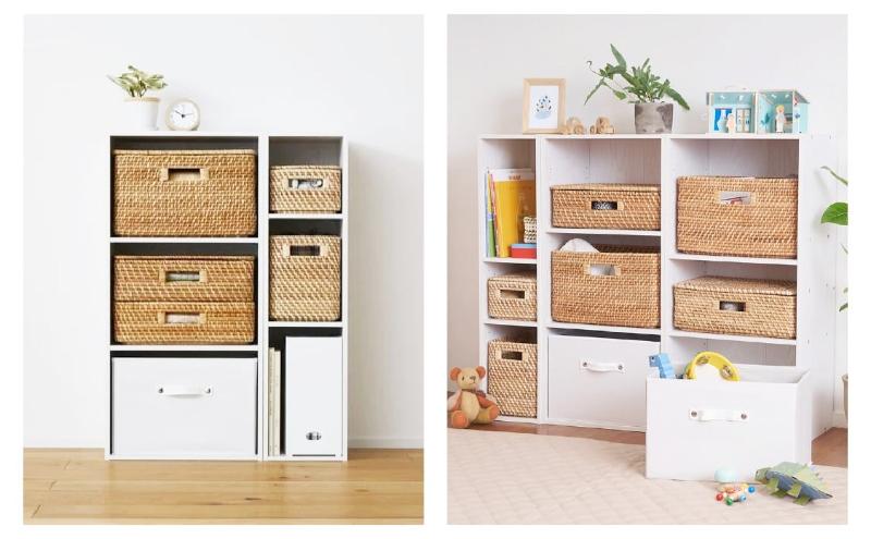 ホームコーディ　積み重ねできるカラーボックス スリム3段　ブラウン イオンリテール 家具