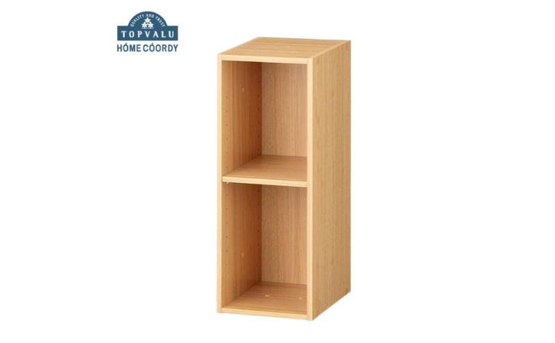 ホームコーディ　積み重ねできるカラーボックス スリム2段　ナチュラル イオンリテール 家具