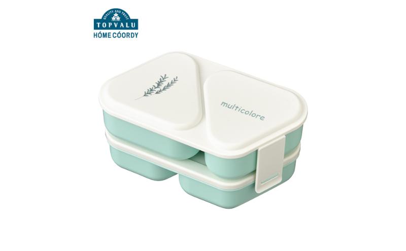 ホームコーディ　おにぎりランチボックス2段　ブルーグリーン イオンリテール 日用品