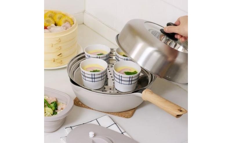 ホームコーディ　ステンレス製　ドーム型蒸し器セット 24-26cm  イオンリテール 調理　料理