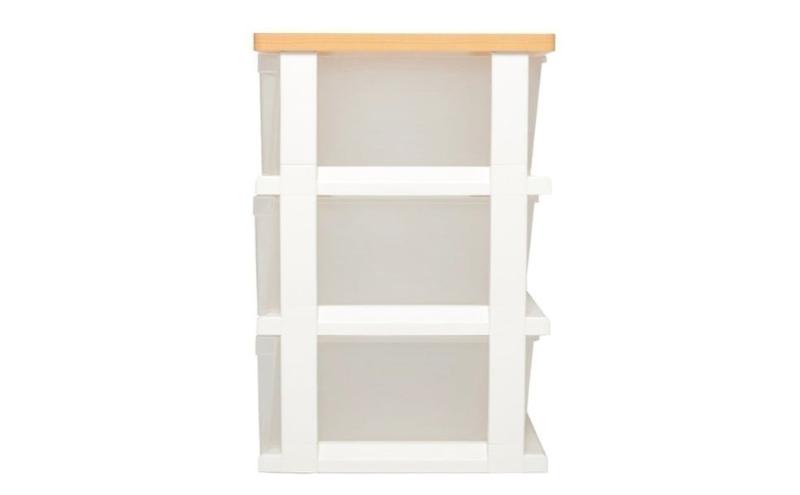 ホームコーディ 　木製天板ストッカー 組立式　3段 イオンリテール 日用品