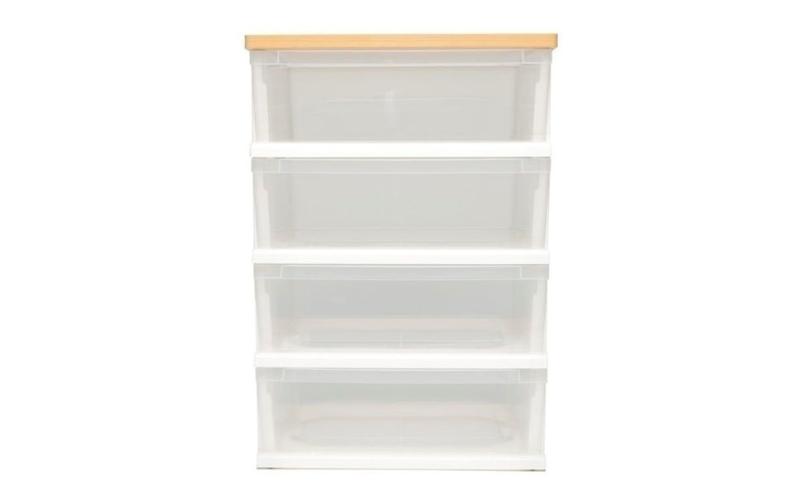 ホームコーディ 　木製天板ストッカー 組立式　4段 イオンリテール 日用品