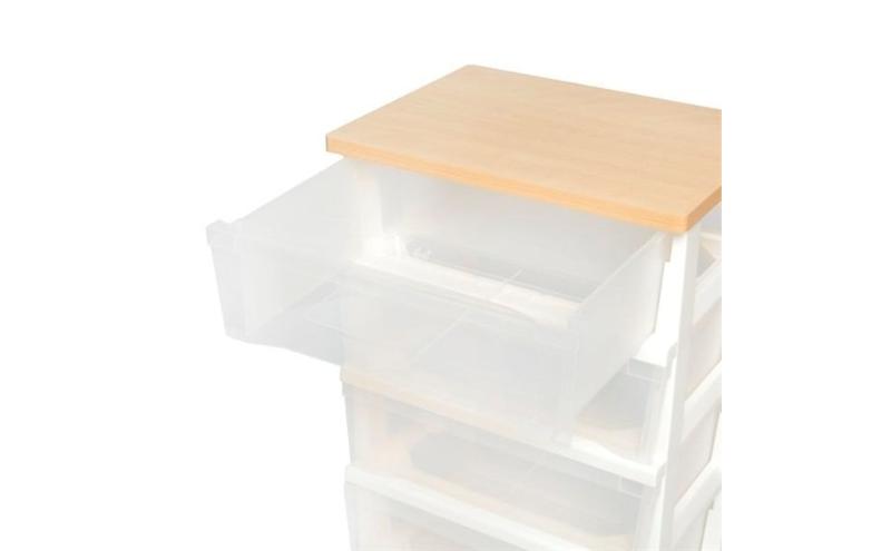 ホームコーディ 　木製天板ストッカー 組立式　4段 イオンリテール 日用品