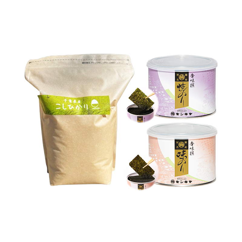 のり　コシヒカリセットA　　【コシヒカリ 2kg無洗米 ・焼のり、味のり】　お米 米 こめ コメ 海苔 セット コラボ商品 千葉県 千葉市