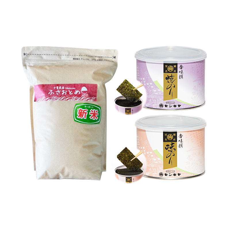 のり　ふさおとめセットA　　【ふさおとめ 2kg無洗米 ・焼のり、味のり】　お米 米 こめ コメ 海苔 セット コラボ商品 千葉県 千葉市