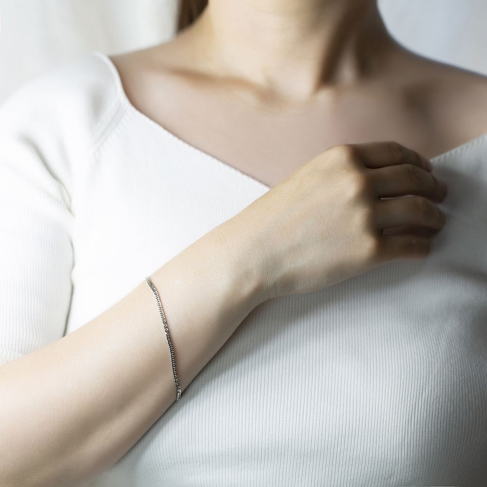 純プラチナ 2面ダブル 喜平ブレスレット 18cm純金 金 貴金属 ネックレス 装飾 希少 高級 記念 金属