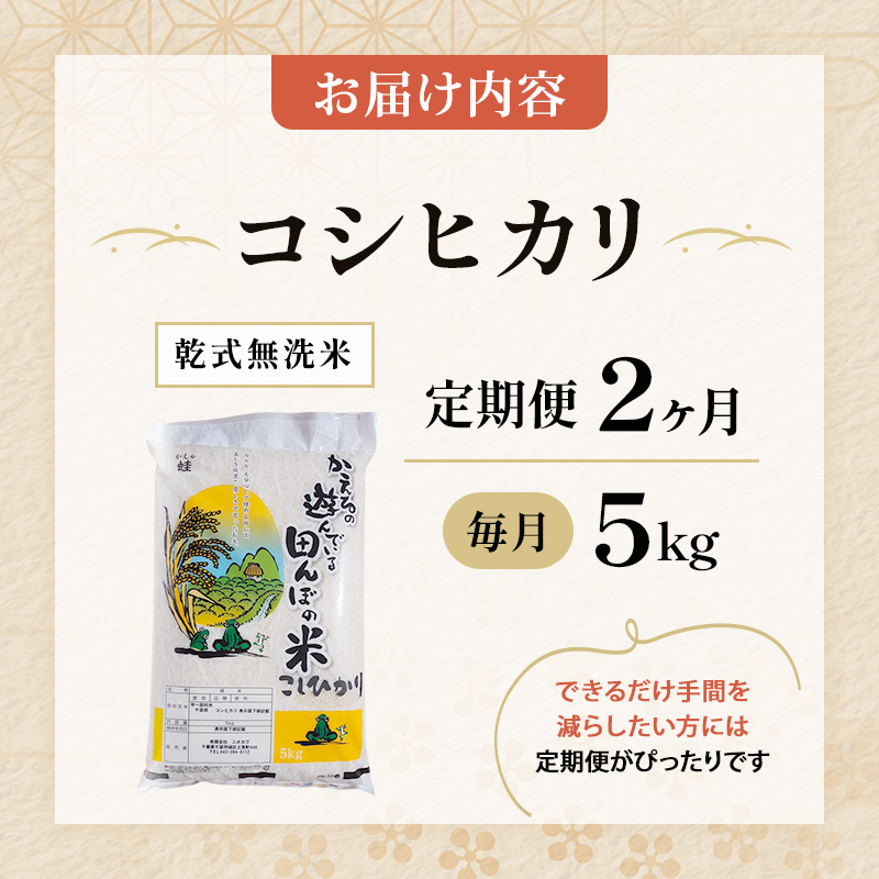【定期2ヶ月】コシヒカリ 乾式無洗米 5kg 令和7年産 お米 銘柄米 ご飯 おにぎり お弁当 和食 食卓 精米 国産 千葉県産 産地直送 