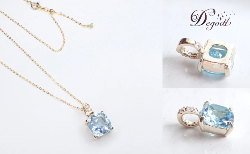 ブルートパーズSQネックレス　天然石 ペンダント 天然石ジュエリー アクセサリー ネックレス ジュエリー レディースアクセサリー 宝石 プレゼント 贈り物
