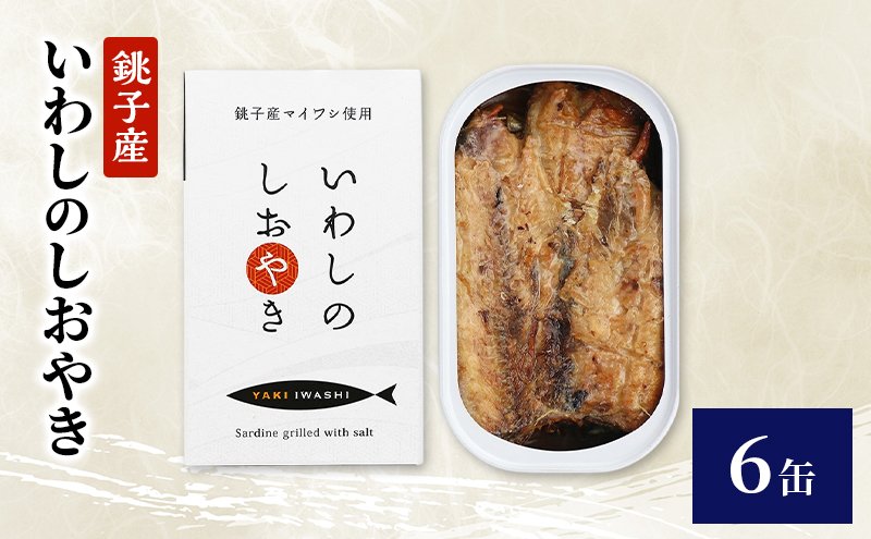 銚子産　いわしのしおやき　6缶　缶詰 イワシ いわし 常温保存 防災 備蓄 非常食 保存食 国産 サンドイッチ サラダ パスタ ピザ おつまみ 千葉県 千葉市