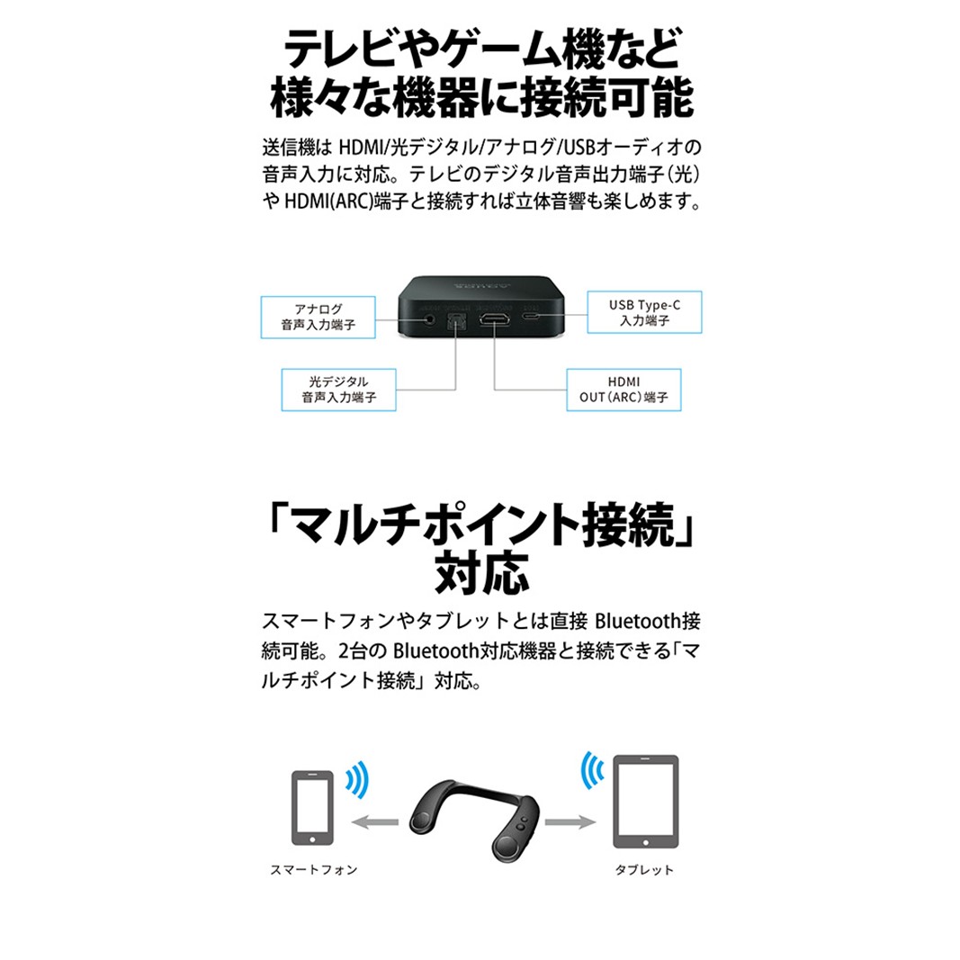 シャープ SHARP アクオス AQUOS サウンドパートナー AN-SX8 ネックスピーカー 首掛け 首かけ 肩掛け スピーカー ウェアラブル ワイヤレス ブルートゥース Bluetooth 無線 テレビ用 高音質 重低音 映画 ゲーム 送信機付 千葉市