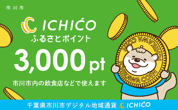 デジタル地域通貨ICHICOふるさとポイント3,000pt　【12203-0223】