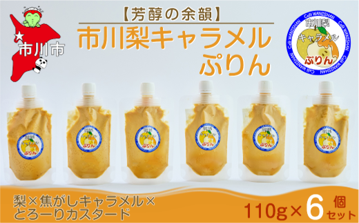 【芳醇の余韻】市川梨キャラメルぷりん6個セット　【12203-0338】