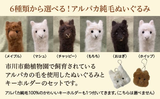 アルパカ純毛ぬいぐるみ・キーホルダーセット　【12203-0264】