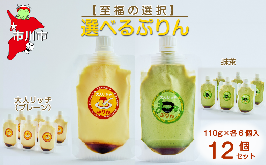 【至福の選択】選べる12個セット（大人リッチ×抹茶）ぷりん　【12203-0350】