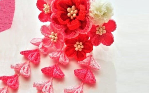 つまみかんざし３点セット＜赤＞　【12203-0076】