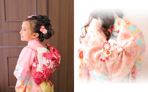 つまみかんざし３点セット＜赤＞　【12203-0076】