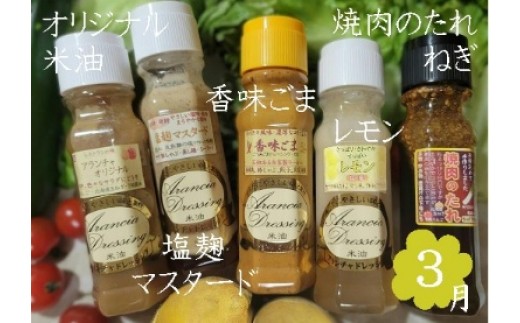 【定期便】季節限定セット米油ドレッシング　【12203-0408】
