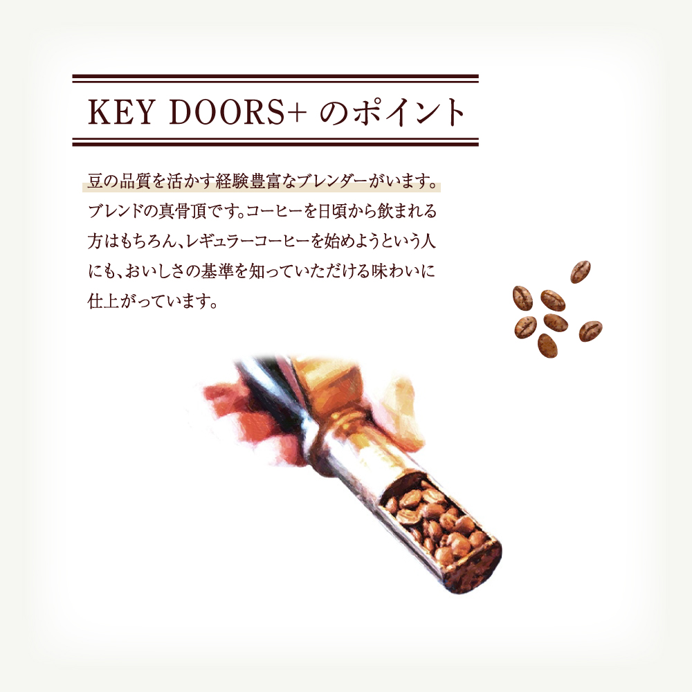 キーコーヒー KEY DOORS+ 3種のコーヒー粉セット スペシャルブレンド モカブレンド キリマンジャロブレンド 180g 6袋 コーヒー 粉 ドリップ セット 真空パック 