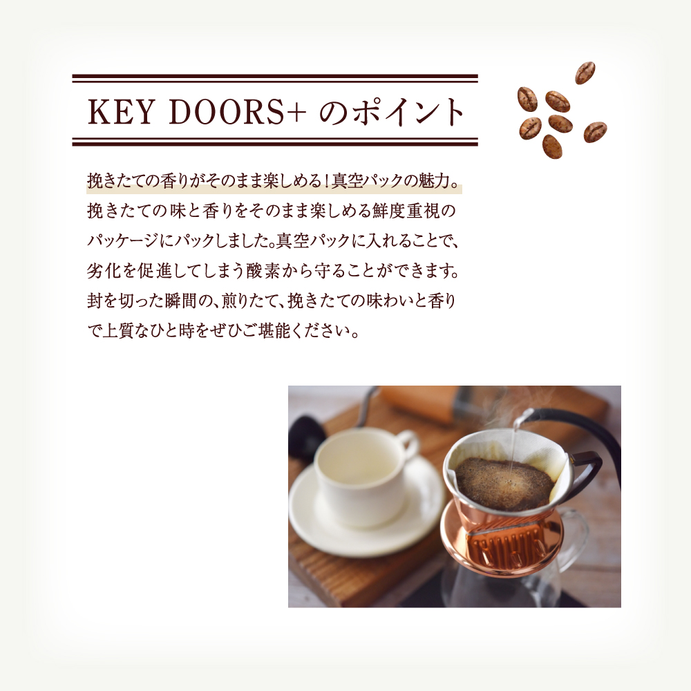キーコーヒー KEY DOORS+ 3種のコーヒー粉セット スペシャルブレンド モカブレンド キリマンジャロブレンド 180g 6袋 コーヒー 粉 ドリップ セット 真空パック 