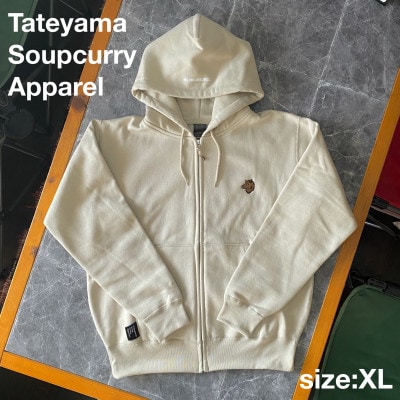 「イノシシ派」ジップアップスウェットパーカー/ストーン/男女兼用XLサイズ【1604600】
