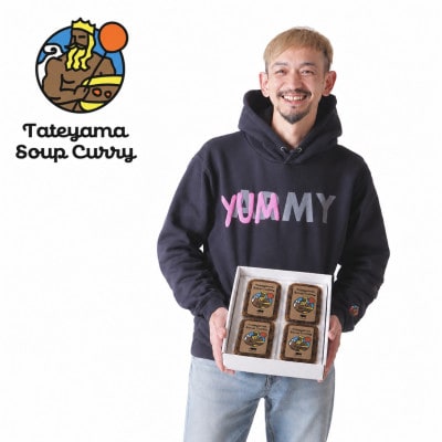 館山スープカレー(イノシシ)冷凍パック　辛口4食セット【配送不可地域：離島】【1582131】