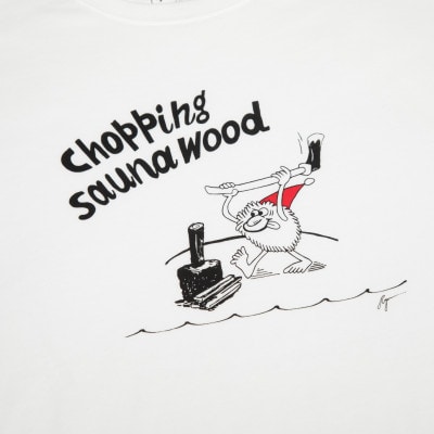 【Sea Sauna Shackオリジナル】薪割りTシャツ ホワイト Sサイズ【1668876】
