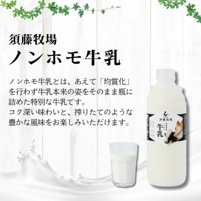 【新嘗祭奉納】須藤牧場の低温殺菌ノンホモ牛乳 900ml×2本【配送不可地域：離島】【1487101】