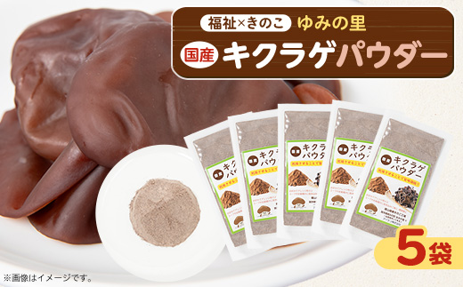 きくらげパウダー20g×5袋 就労継続支援A/B型併用事業所「ゆみの里」【1687654】