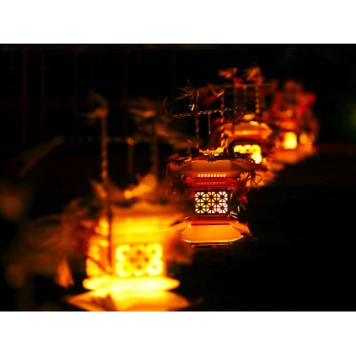 【数量限定生産】千葉県指定伝統的工芸品「房州切子」/ 白・金　南房総に伝わる盆灯籠【複数個口で配送】【4066169】