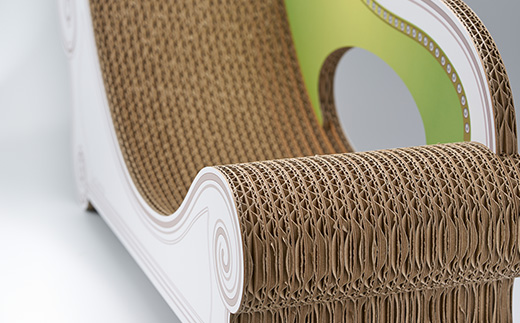 猫のおしゃれ爪とぎソファー「カリカリーナ Basic」モスグリーン　グラングランサイズ【1512345】