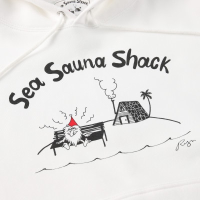 【Sea Sauna Shackオリジナル】ロゴフーディ ホワイト Mサイズ【1668838】