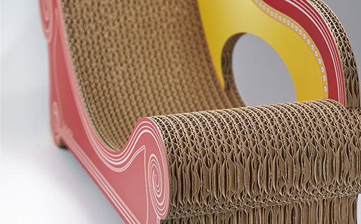 猫のおしゃれ爪とぎソファー「カリカリーナ Basic」アンティークレッド　グラングランサイズ【1512354】