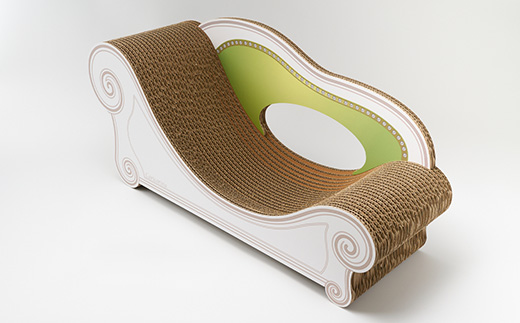 猫のおしゃれ爪とぎソファー「カリカリーナ Basic」モスグリーン　グラングランサイズ【1512345】