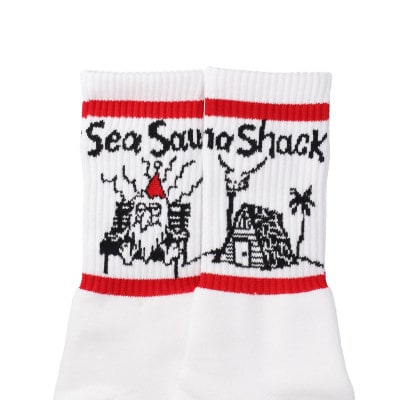 【Sea Sauna Shackオリジナル】オリジナルロゴソックス ホワイト L/XL【1668831】