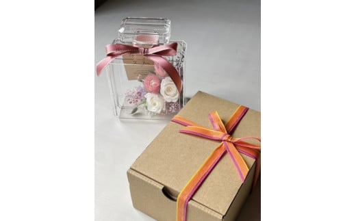 プリザーブドフラワーの手作りアレンジ パフュームボトル ふるさと納税 ブリザーブドフラワー ギフト 薔薇 母の日 千葉県 木更津市 送料無料 KBU001