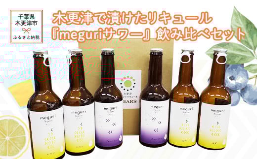 木更津で漬けたリキュール『meguri　サワー』飲み比べセット ふるさと納税 リキュール アルコール スピリッツ 千葉県 木更津 送料無料 KAM007