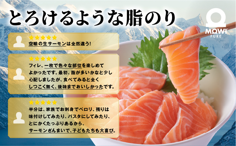 サーモン モウイピュア・サーモン 1枚 900g以上 極上 生サーモン 刺身 ノルウェーサーモン 新鮮 海鮮 魚介