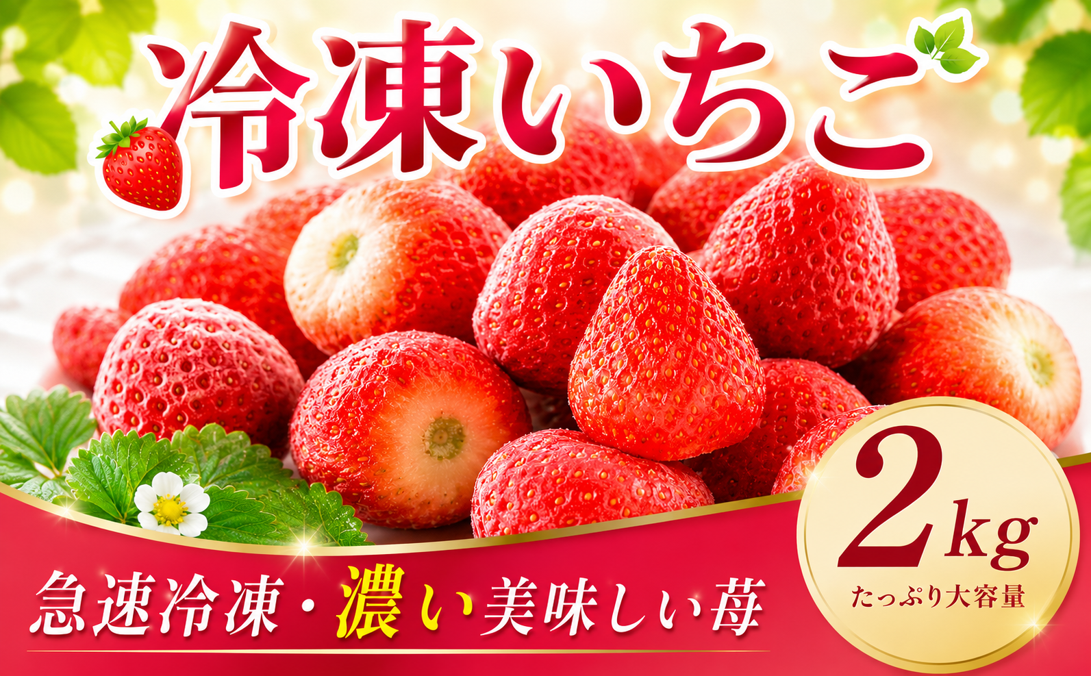 冷凍いちご 2kg 瞬間冷凍 苺 イチゴ