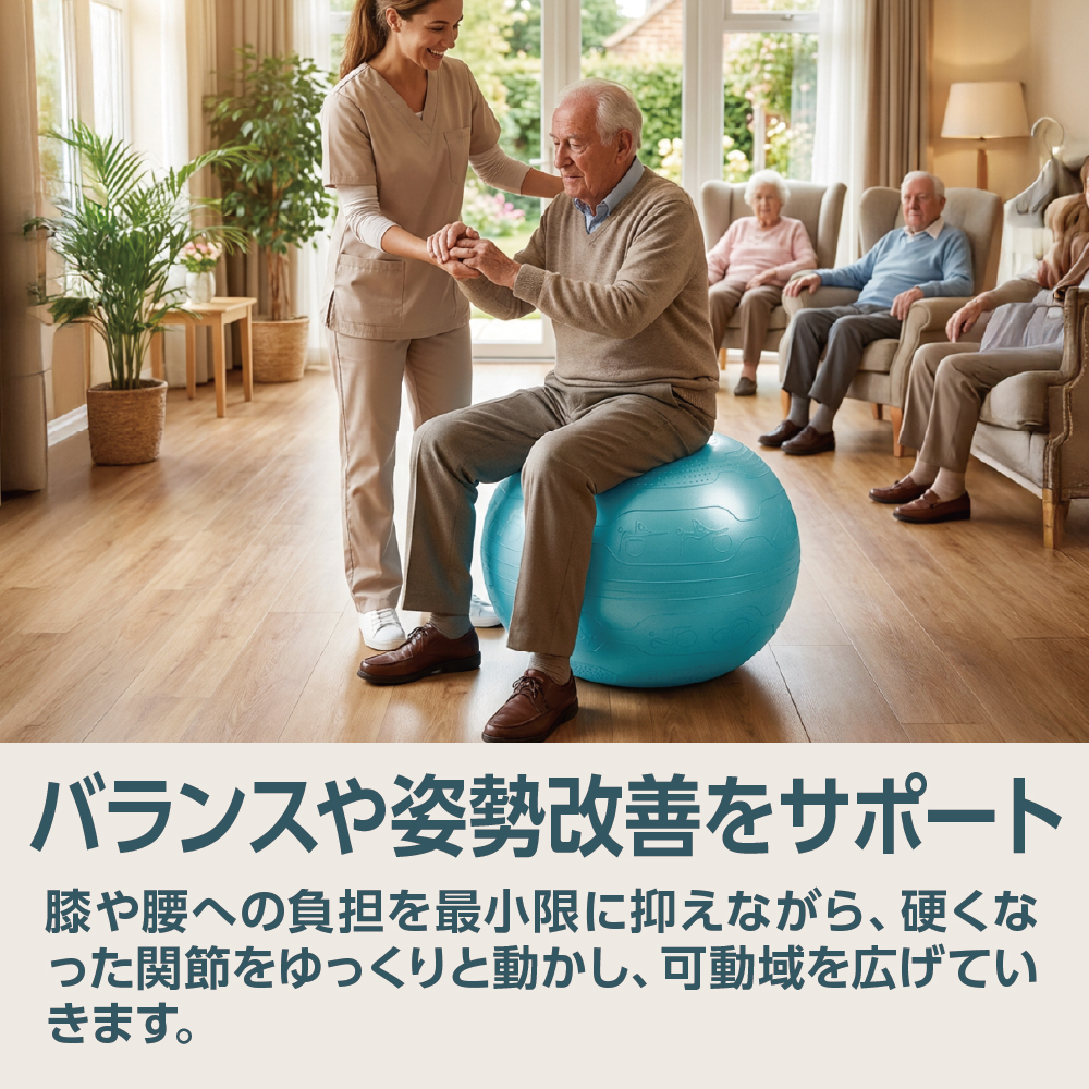 ストレッチボール 55㎝ ライトブルー ボール ポンプ付き ストレッチ トレーニング 体感 筋肉