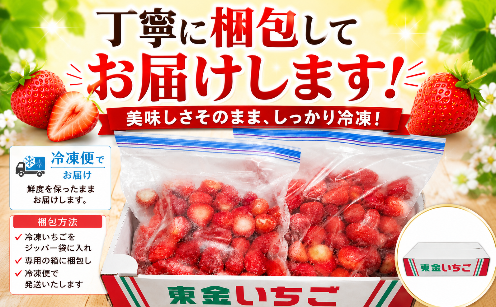 冷凍いちご 2kg 瞬間冷凍 苺 イチゴ