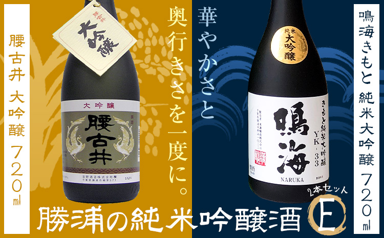 勝浦の大吟醸 720ml・2本入セットE 鳴海 きもと 純米 大吟醸720ml 腰古井 大吟醸720ml 有限会社　滝口商店《30日以内に出荷予定(土日祝除く)》千葉県 勝浦市 日本酒 酒 純米 吟醸